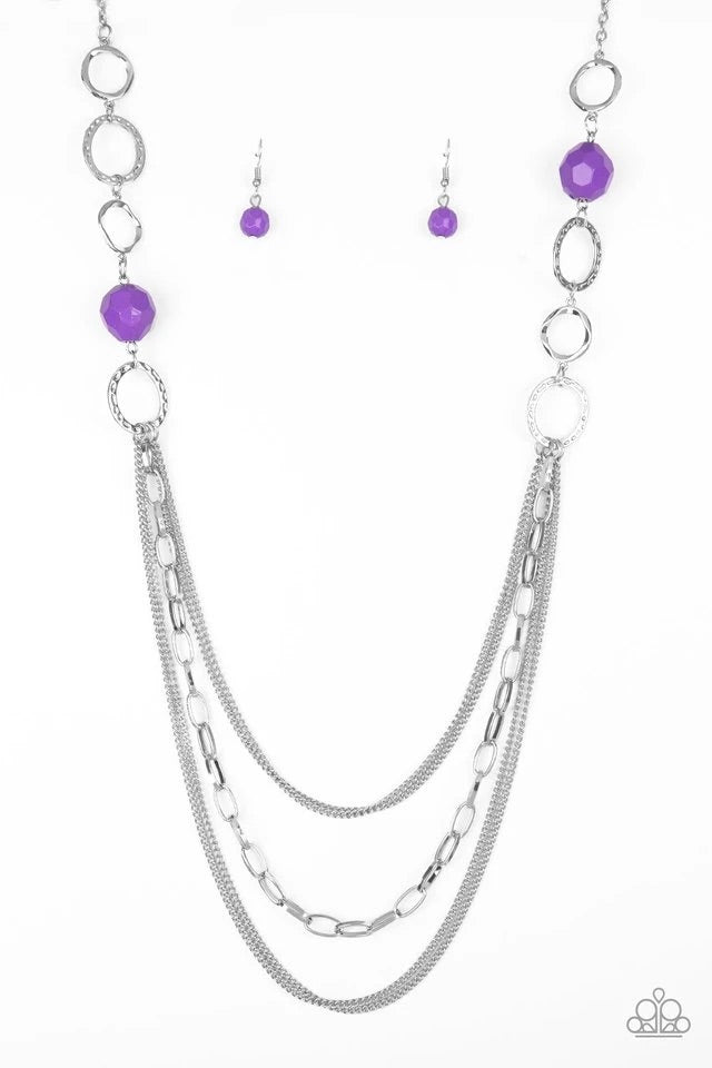 Margarita Masquerades Purple Necklace freeshipping - JewLz4u Gemstone Gallery