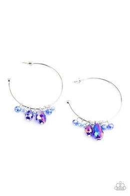 Dazzling Downpour Blue Hoop Earring freeshipping - JewLz4u Gemstone Gallery