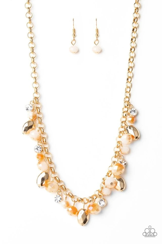 Downstage Dazzle Gold Necklace freeshipping - JewLz4u Gemstone Gallery