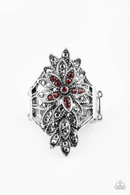 Formal Floral Red Ring freeshipping - JewLz4u Gemstone Gallery