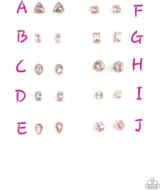 Starlet Shimmer Glittery Pink Rhinestone Center Earring Kit freeshipping - JewLz4u Gemstone Gallery
